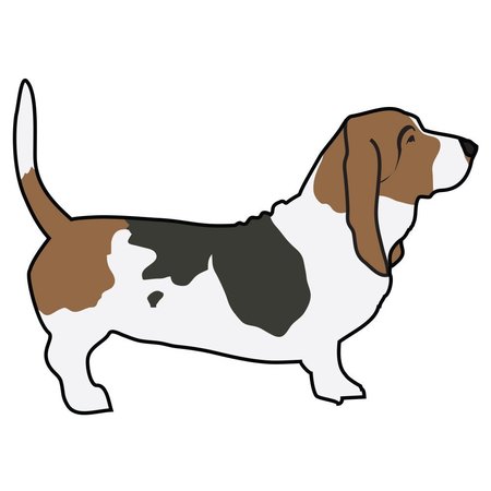 SIGNMISSION Basset Hound Dog Decal, Dog Lover Decor Vinyl Sticker D-12-Basset Hound